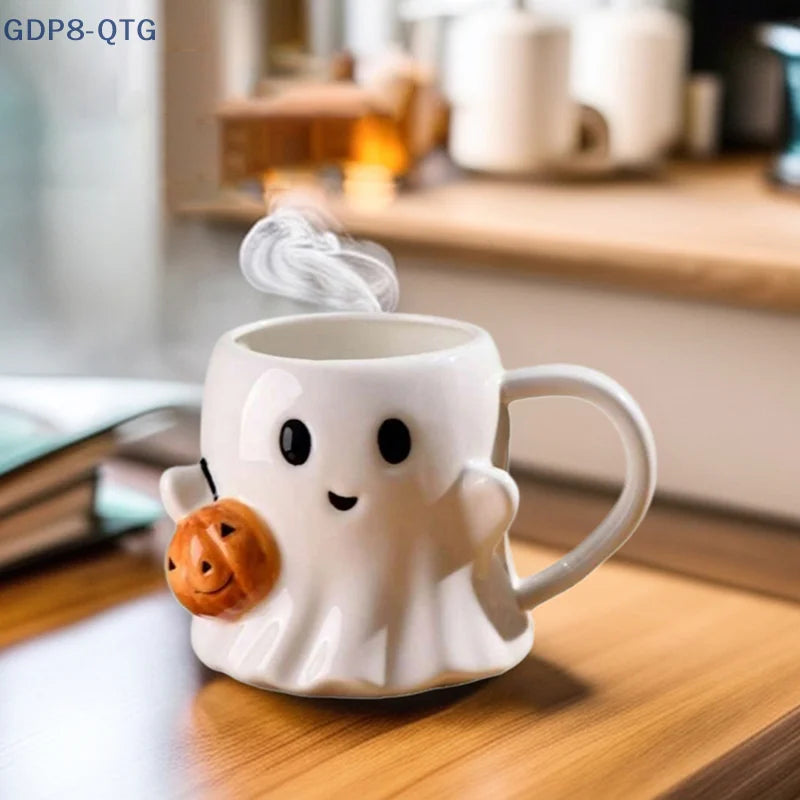 New Halloween Wizard Magic Jar Ceramic Mug Decorative Ornament Pumpkin Ghost Afternoon Tea Breakfast Milk Cup Halloween Gift