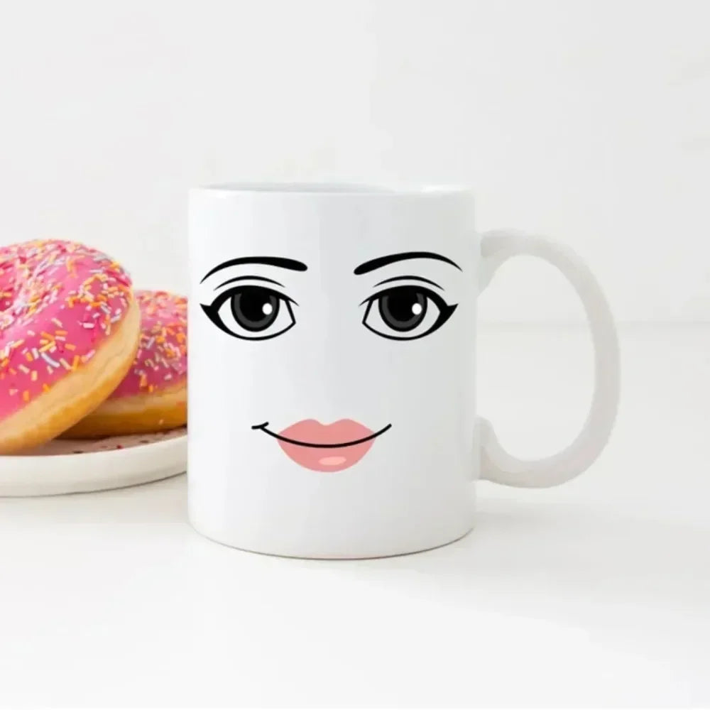 Novelty Ceramic Coffee Mug with Handle Reusable Easy To Clean Anniversary Birthday Christmas Gift Tea Cup 11 Ounces Water Cup