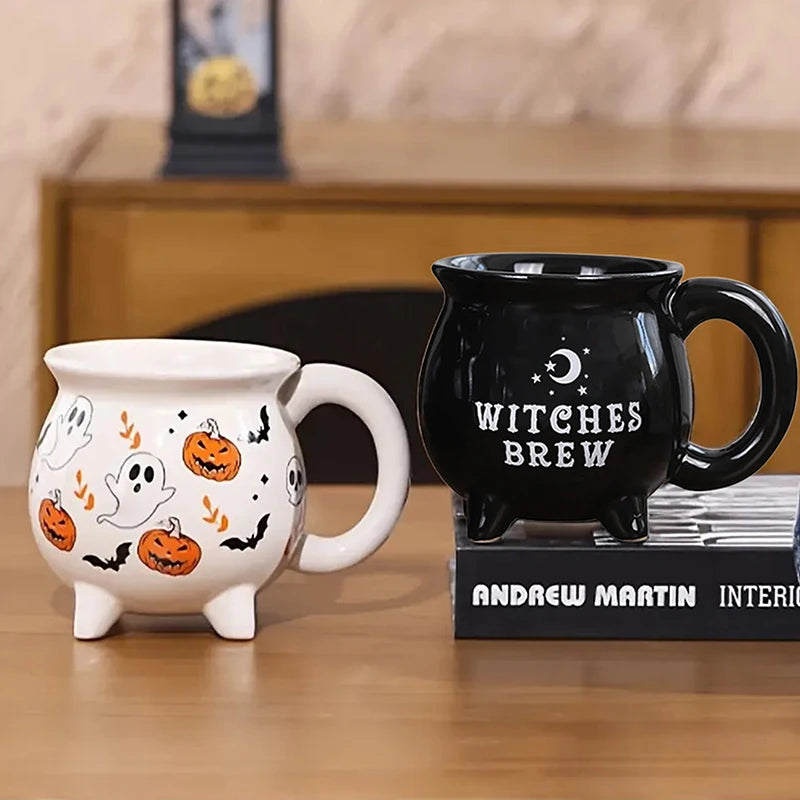 New Halloween Wizard Magic Jar Ceramic Mug Decorative Ornament Pumpkin Ghost Afternoon Tea Breakfast Milk Cup Halloween Gift