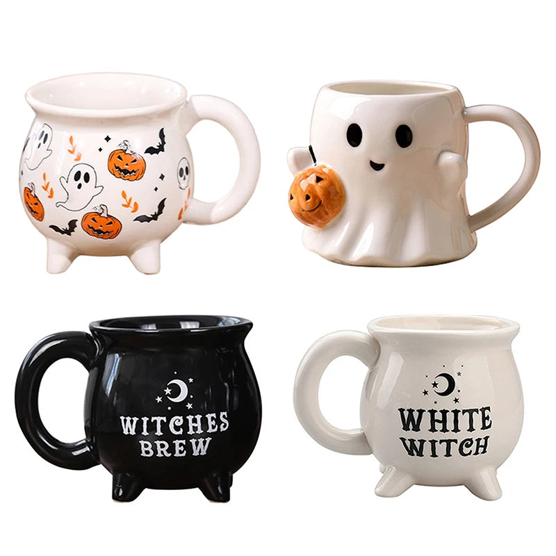 New Halloween Wizard Magic Jar Ceramic Mug Decorative Ornament Pumpkin Ghost Afternoon Tea Breakfast Milk Cup Halloween Gift